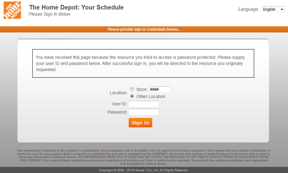 Home Depot Your Schedule Login