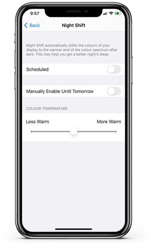 Disable Night Shift Option in iPhone