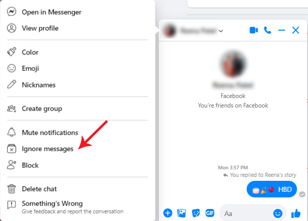 Ignore Someone on Facebook Messenger