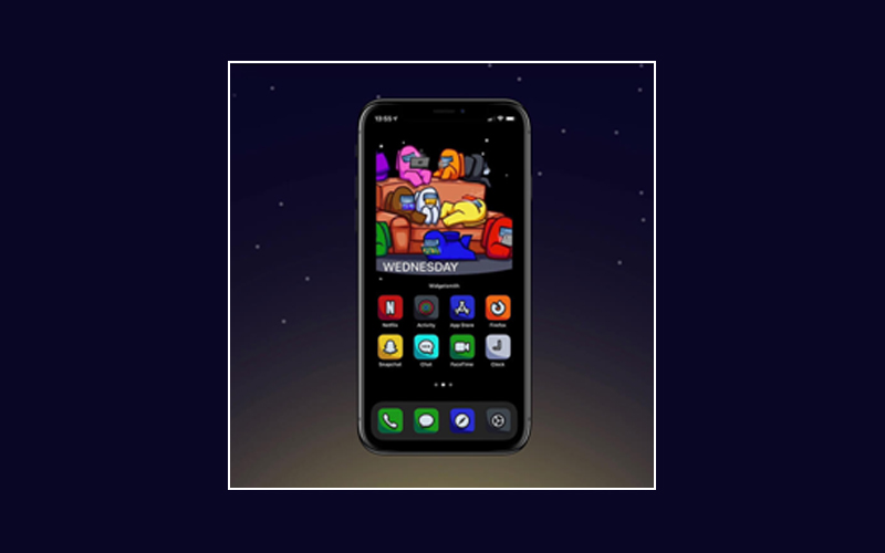 ios14-15 Among US Themed Home Screen Layout for iPhone