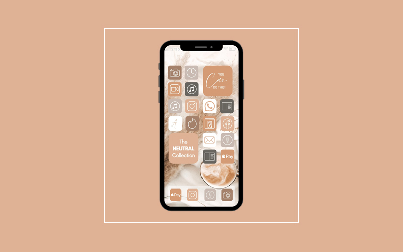 ios14-15 Coffee Themed Home Screen Layout for iPhone
