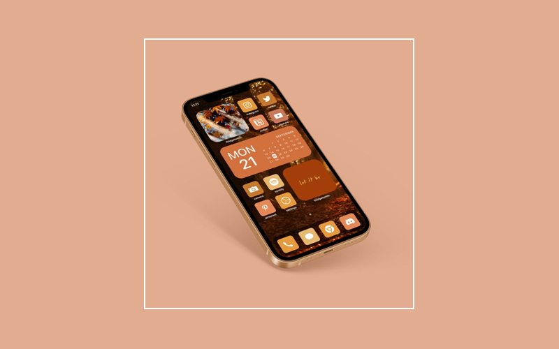 ios14-15 Fall Themed Home Screen Layout for iPhone