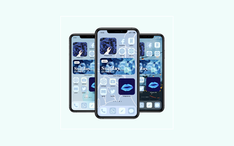 ios14-15 Freezing Blue Home Screen Layout for iPhone