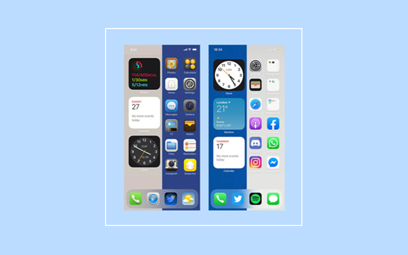 ios14-15 Split Color Home Screen Layout for iPhone
