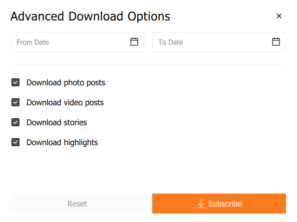Advance Download Options