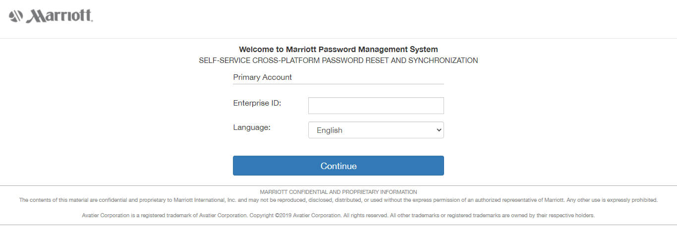 Marriott Password Management System
